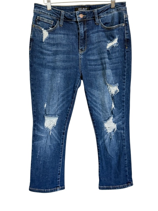 Judy Blue Denim - Judy Blue Capri Fit Distressed Stretch Denim Capri Jeans Women’s Size 11/30